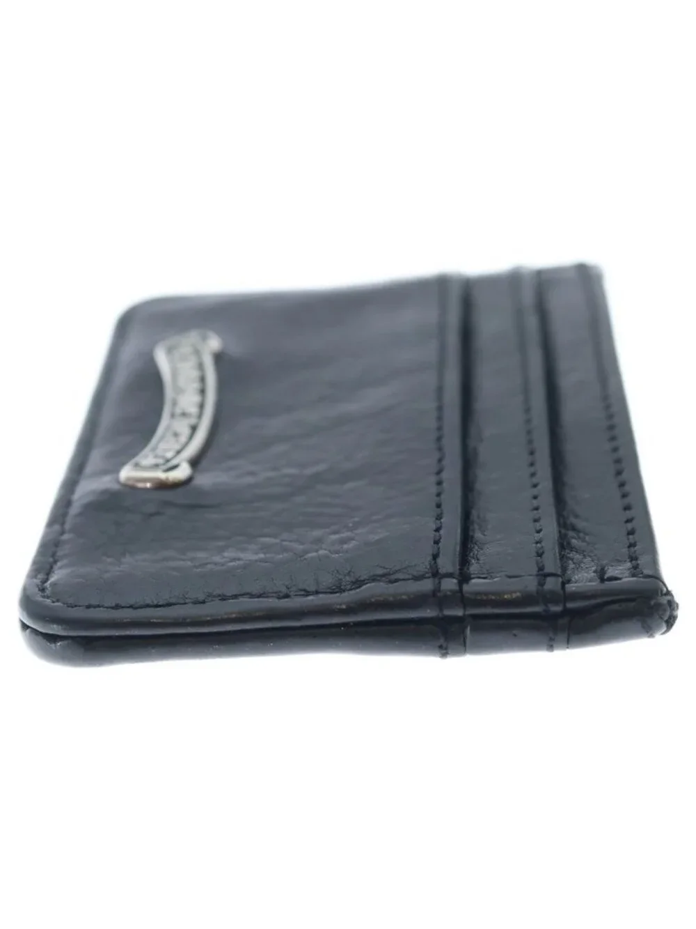 Chrome Hearts Double Side Leather Card Case with Scroll Label